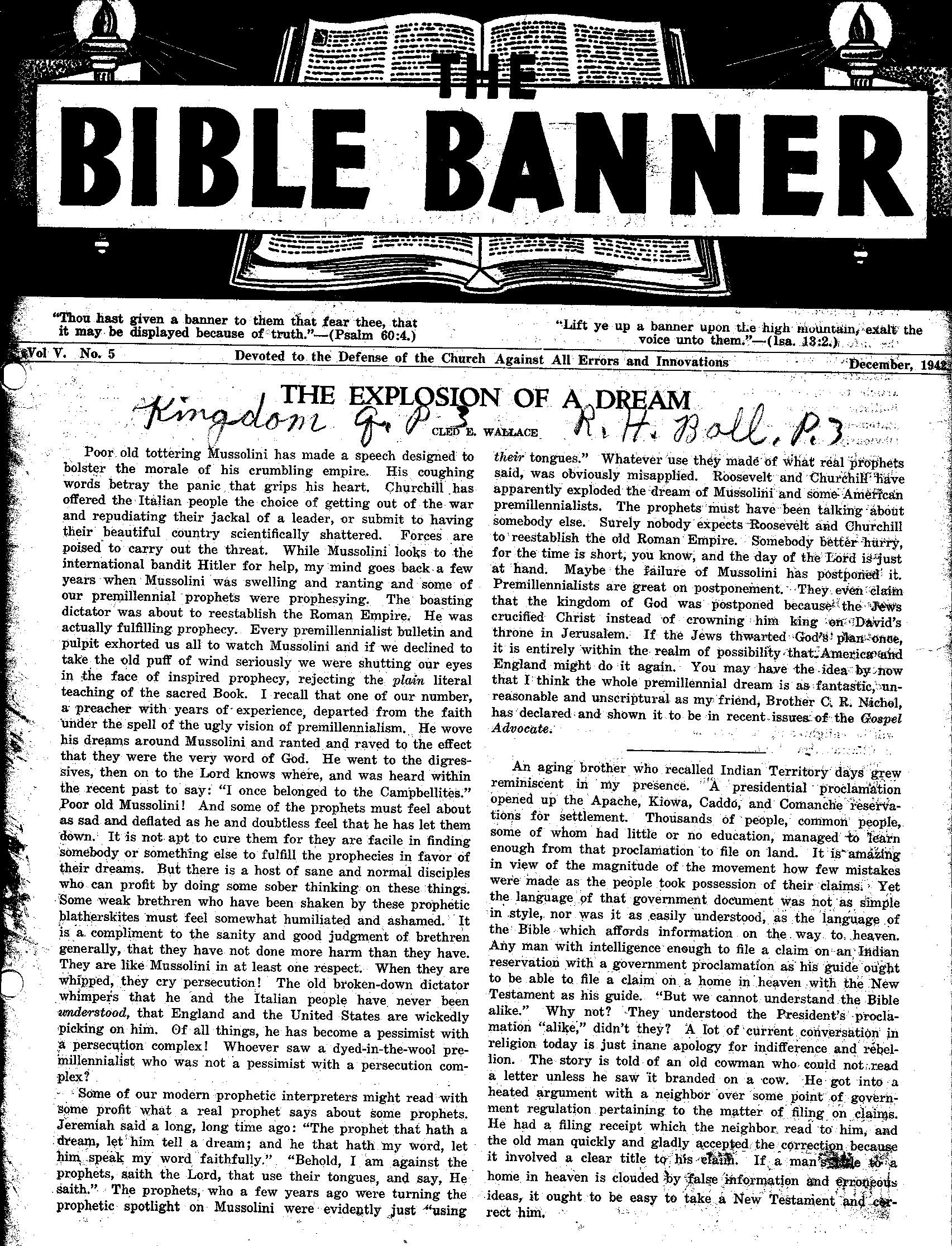 Bible Banner Original: Vol.5 No.5 Pg.1