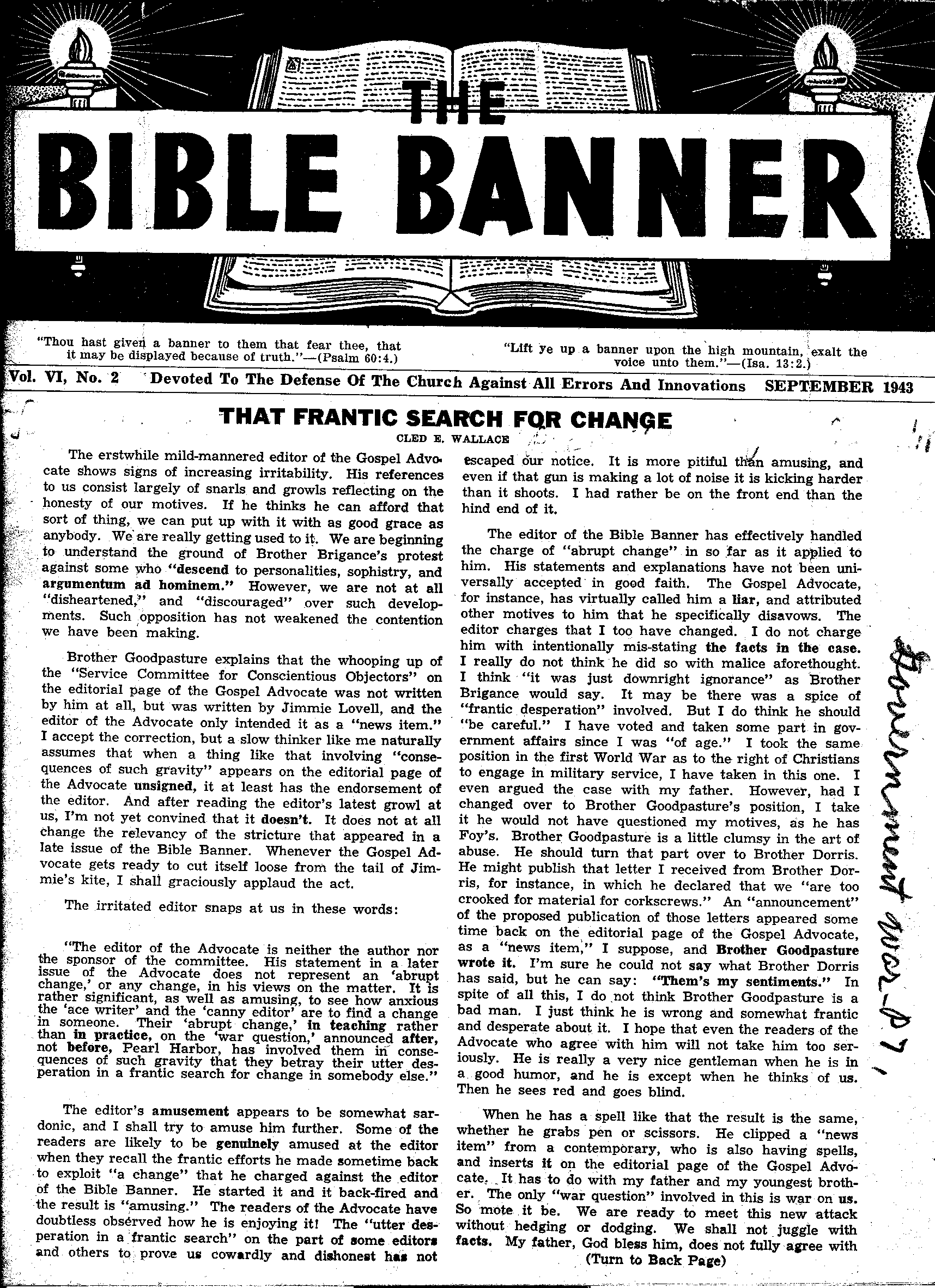 Bible Banner Original: Vol.6 No.2 Pg.1