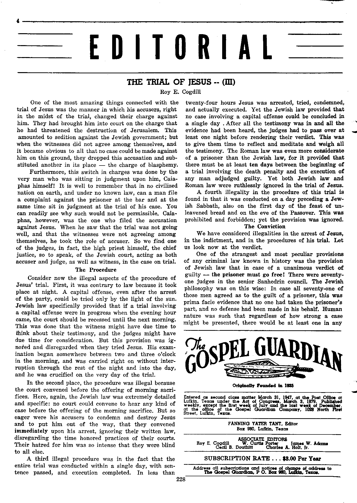 Gospel Guardian Original: Vol.10 No.15 Pg.4