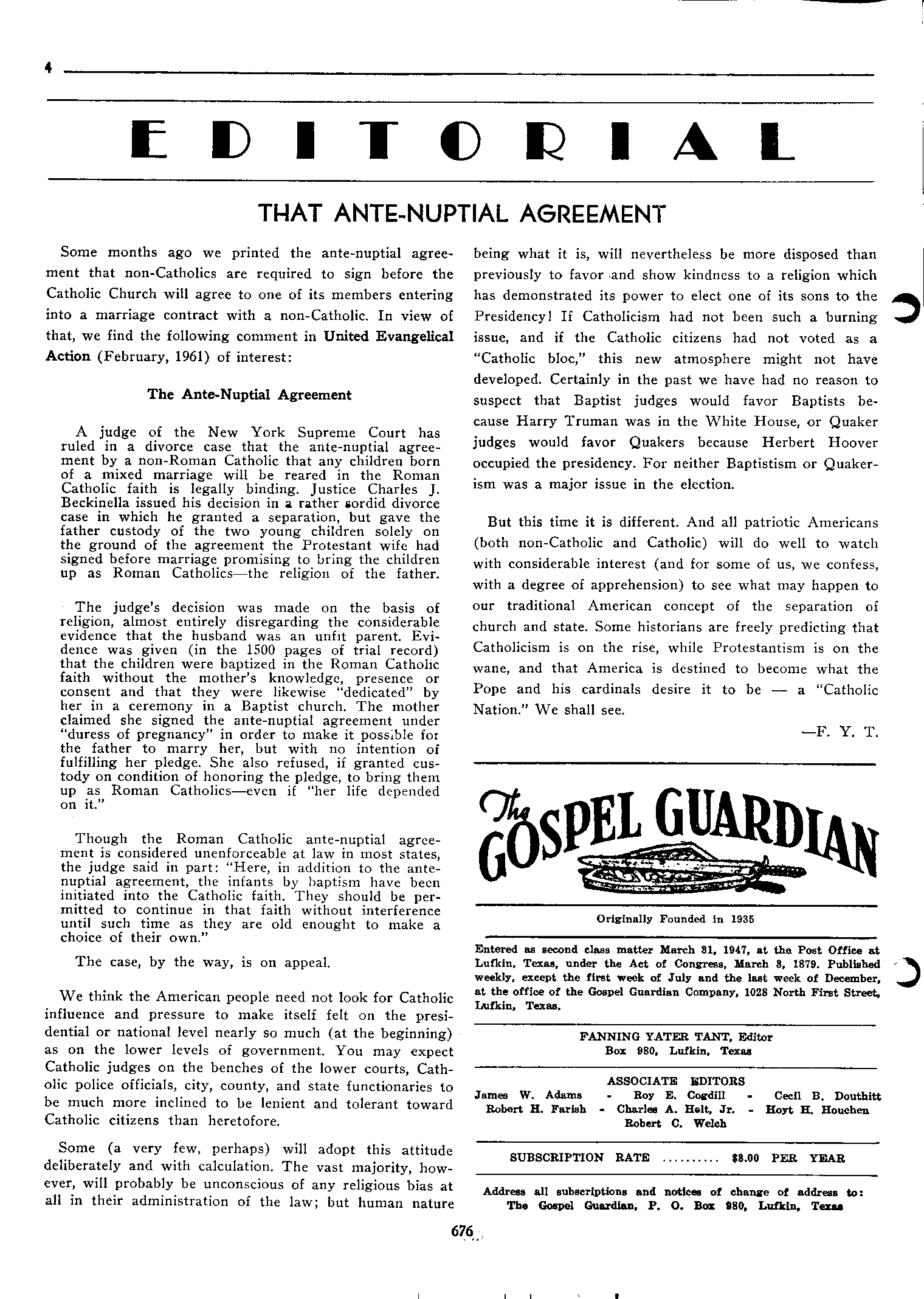 Gospel Guardian Original: Vol.12 No.43 Pg.4