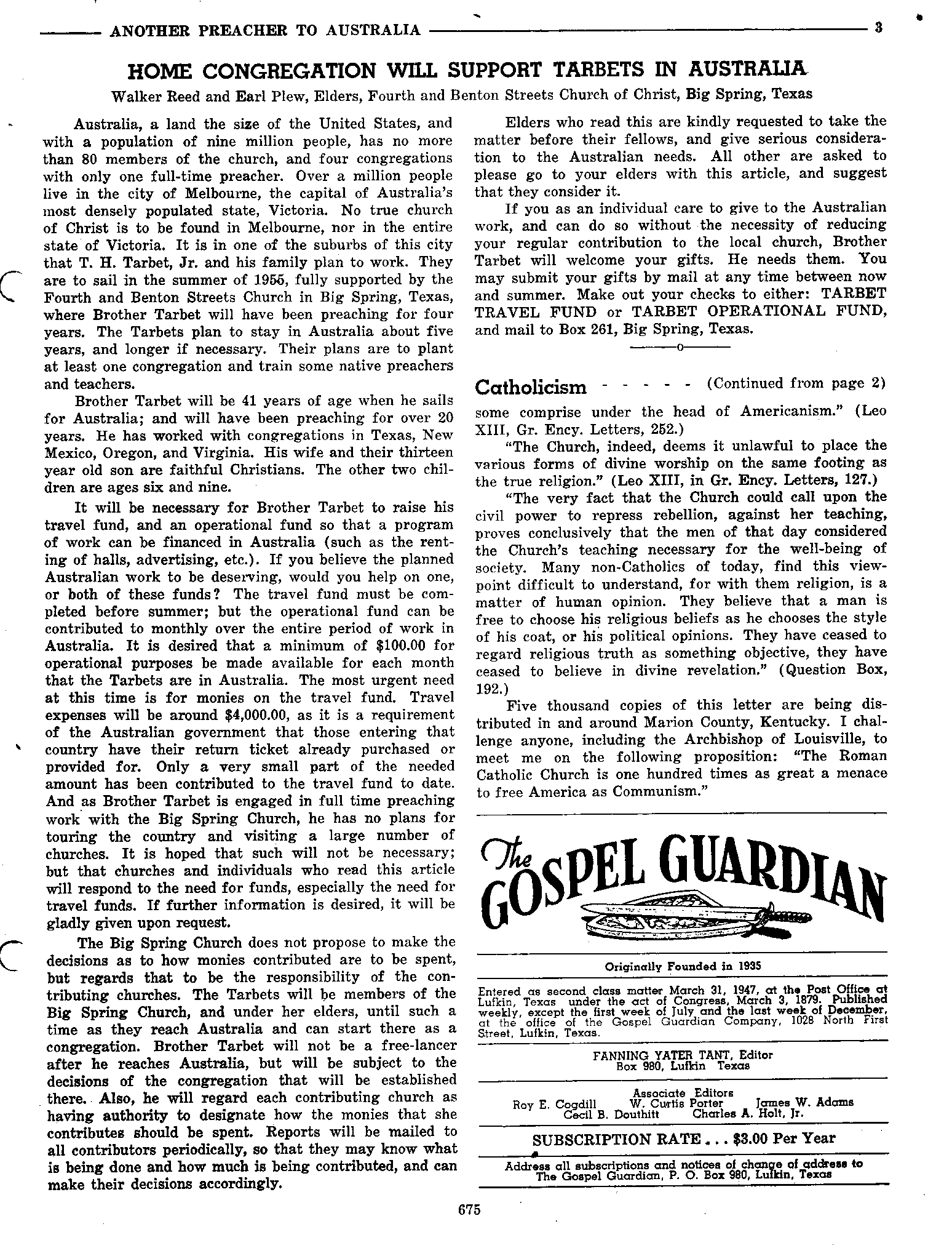 Gospel Guardian Original: Vol.6 No.43 Pg.3